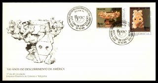 Mayfairstamps Brazil Fdc 1989 500 Years Of Discovering America Art Combo First D