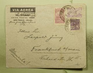 Dr Who 1936 Brazil Sao Paulo Airmail To Germany E51908