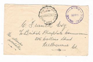 Nauru - 1945 - Stampless Cover With Letter - Unique 19