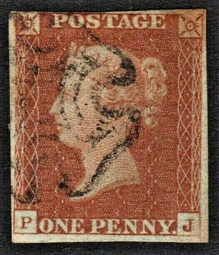 1841 Gb Qv 1d Red Sg8 Plate 27 With Fine " Dursley " Maltese Cross,  Re - Entry (pj)