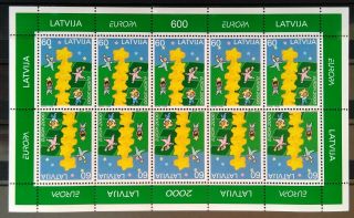 Latvia Miniature Sheet - Europa 2000 - Mnh.