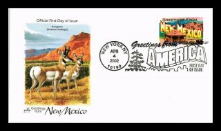 Us Cover Mexico Pronghorn Antelope Greetings From America Fdc