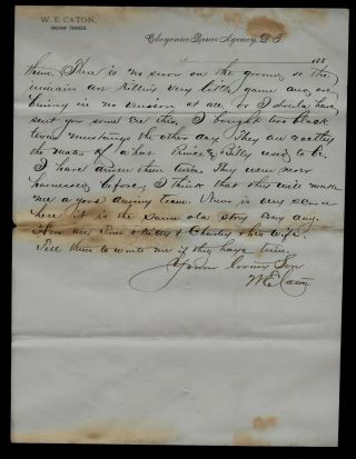 1881 Cheyenne River Agency,  DAKOTA TERRITORY Letter from Pioneer Indian Trader 2