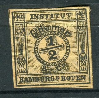 Germany; 1870s - 80s Classic Hamburg Local Privat Post C.  Hamer & Co.