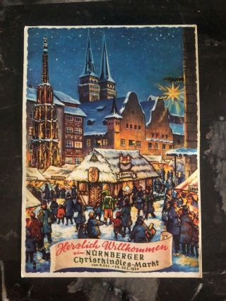 1964 Nuremberg Germany Christmas Postcard Cover To Quebec Canada