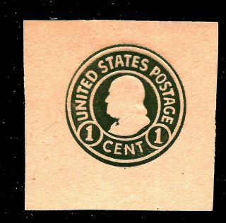Hick Girl Stamp - U.  S.  Cut Square Envelope Sc U422 Green On Bluff Y565