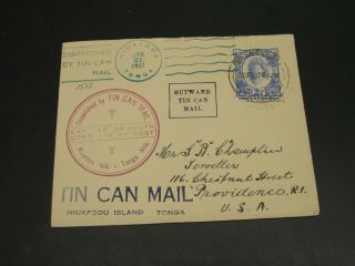 Tonga 1937 Tin Can Mail To Usa 1518