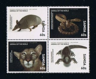 2016 Samoa Animals Of The World Postage Stamp Set