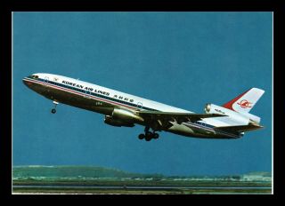 Dr Jim Stamps Korean Air Lines Airplane Topical Continental Size Postcard