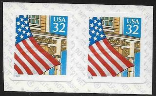 Xsv039 Scott 2915 Us Stamp 1996 32c Flag Over Porch Mnh Coil Pair