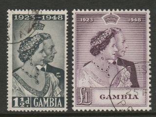 Gambia 1948 George Vi Royal Silver Wedding Sg 164 - 165 Fine.