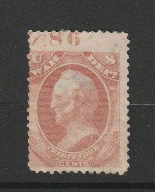 Usa Official War Dept 24 Cts Winfield With Marginal Number,  Unusual Vf Mng