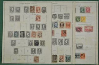 Usa America Stamps Selection Of Early Issues On 7 Pages (b112)