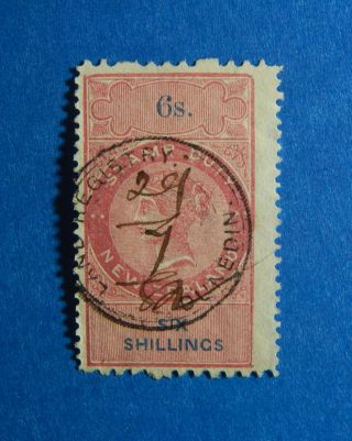 1867 6s Zealand Stamp Duty Revenue Bareft 102 Die I Perf 12.  5 Cs33168