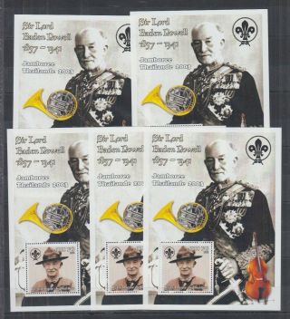 N300.  5x Guinee - Mnh - Famous People - Baden Powell