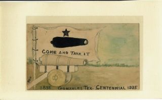 776 Texas Centennial Bbh 3/2/1936 Fdc Gonzales Hand Painted Cachet Postcard