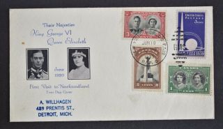 Canada Cover,  Kgvi,  1939 Royal Visit,  With York Worlds Fair Pm 