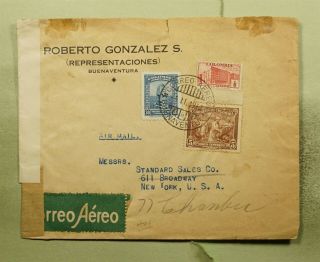 Dr Who 1942 Colombia Buenaventura Airmail To Usa Wwii Censored E49884