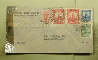 Dr Who 1944 Colombia Barranquilla Airmail To Usa Wwii Censored E48986