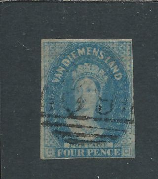 Tasmania 1857 - 67 4d Blue Fu Sg 37 Cat £28