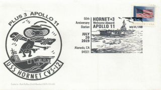 Uss Hornet Cvs 12 50th Anniv.  Recovery Apollo 11 2019 Cachet By Hoffner