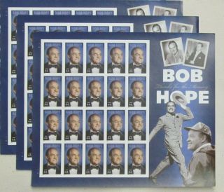 Three Sheets X 20 = 60 Of " G.  I " Bob Hope 44¢ Us Ps Postage Stamps.  Scott 4406