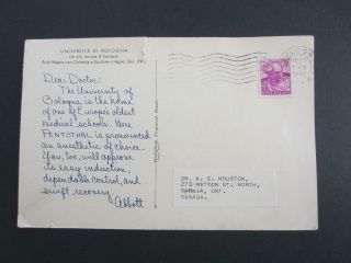 Italy - Dear Doctor Postcard Abbott 1961 To Canada [894