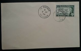 1959 St Lucia Cover Ties 3c West Indies Federation Stamp Canc To Rocher