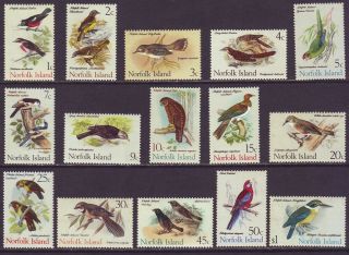 Norfolk Islands 1970 Sc 126 - 140 Mnh Set Bird