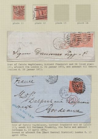 Lot:31538 Gb Qv Cover 4d Red X2 On Piece 24 Jan 1873 Cover To Bordeaux 13 Ap
