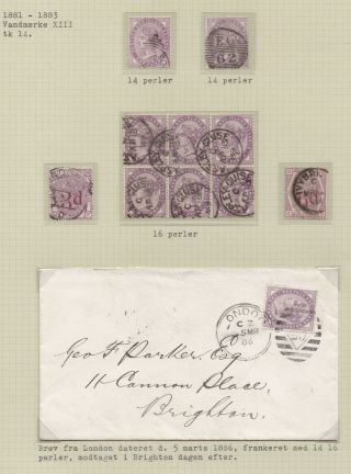Lot:31558 Gb Qv Cover Sg172 1d Lilac On Cover To Brighton From London 5 March