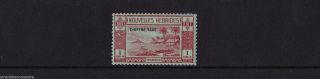 Hebrides (french) - Postage Dues - 1938 1f Lake - Pare Red - Mtd Mnt - Sg Fd69