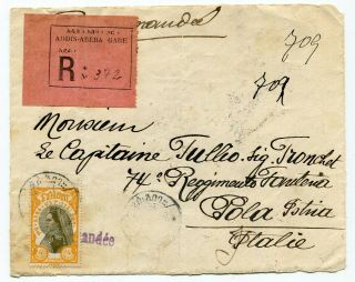 Dh - Ethiopia 1930 Addis Abeba Gare - Registered Cover Front Only To Italy -
