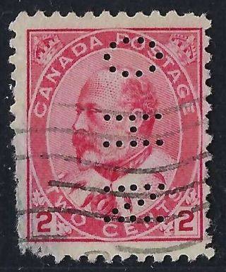 Canada Perfin O11 - Ohn: (winnipeg Mb) Scott 90,  2c Carmine King Edward Vii,  Rf: D