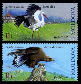 Moldova Stamps Europa - 2019,  Fauna,  National Birds,  2019,  2v