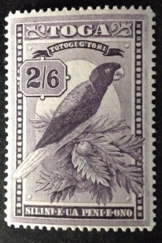 Tonga 1897 2/6 Shillings Purple Parrot Stamp Hinged
