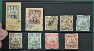 Samoa German Occupation Stamps Selection Of 9 H/m & (b104)