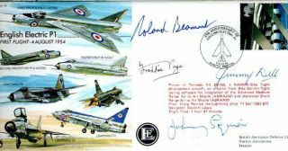 Eja 19 English El;ectric P1 Cover 1999 Signed By 4 Test Pilots F1