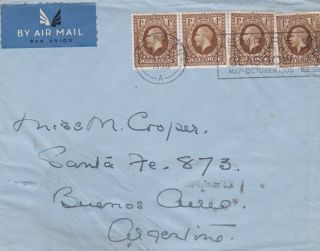 1938 Gb Kgv 4/ - Rate Imperial Air Ways Air Mail Cover Posted To Argentina 57