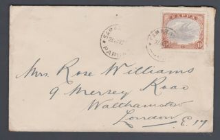 1925 Papua 1.  5d Rate Cover To London N/used.