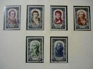 France 1950 National Relief Fund Set Of 6 All Vf Sg 1095 - 1100