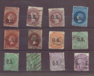 South Australia,  A Selection Of Official Stamps,  G/fu,  1874 - 1901