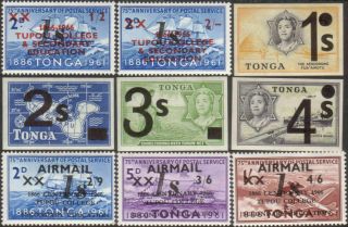Tonga 1969 Sg271 - 279 Emergency Provisionals Set Mnh
