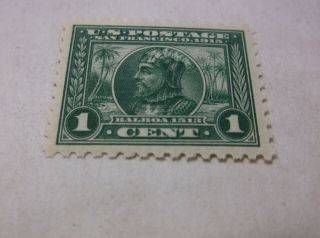 Us 401 1914 1c Green Og Balboa Stamp W/ Cert 01177989