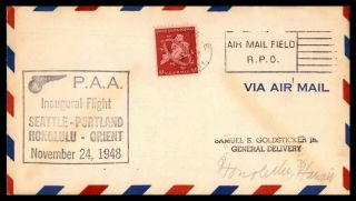 Mayfairstamps Us First Flight Cover 1948 Seattle Wa To Honolulu Hawaii Cover Wwb