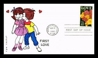 Dr Jim Stamps Us Love Roses Hand Colored First Day Cover Scott 2379