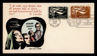 Dr Who 1957 United Nations Human Rights Fdc Overseas Mailer C119241
