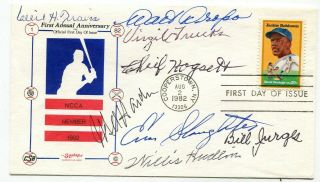 Dh - Usa 1982 Baseball Fdc - Signed By Eight Diff Players - Inc Virgil Trucks
