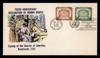 Dr Who 1958 United Nations Human Rights 10th Anniv.  Fdc Overseas Mailer C119236