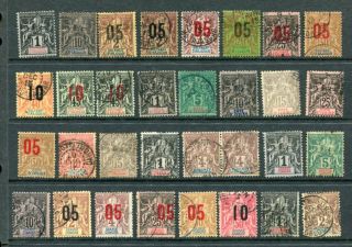 French Colonies Early Sage M&u Lot 115 Stamps